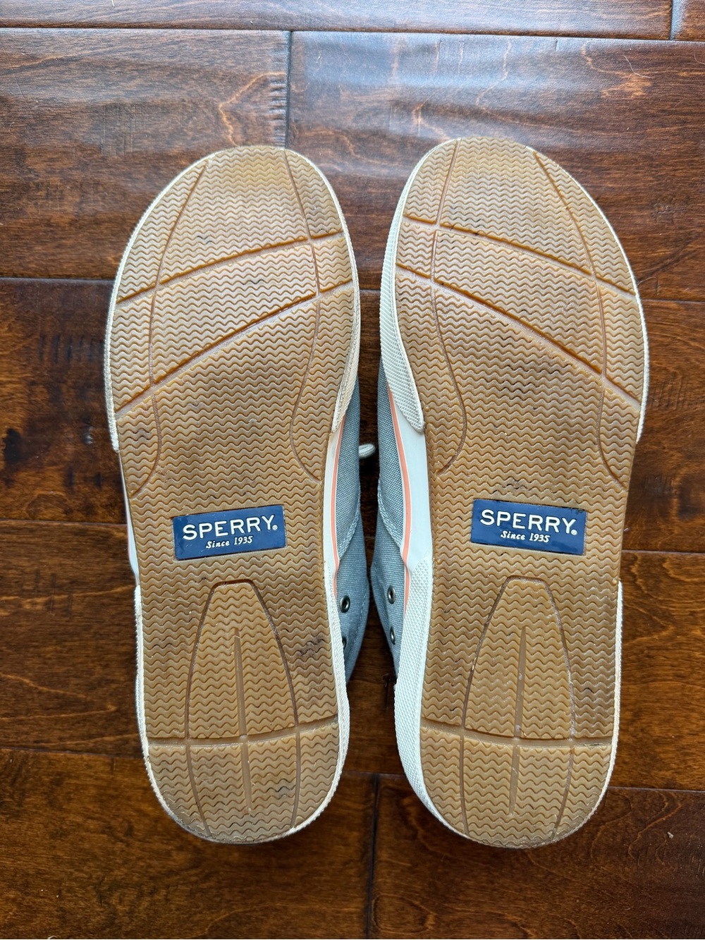 Sperry Men's Light Gray Canvas Lace-Up Boat Shoes - Picture 7 of 7